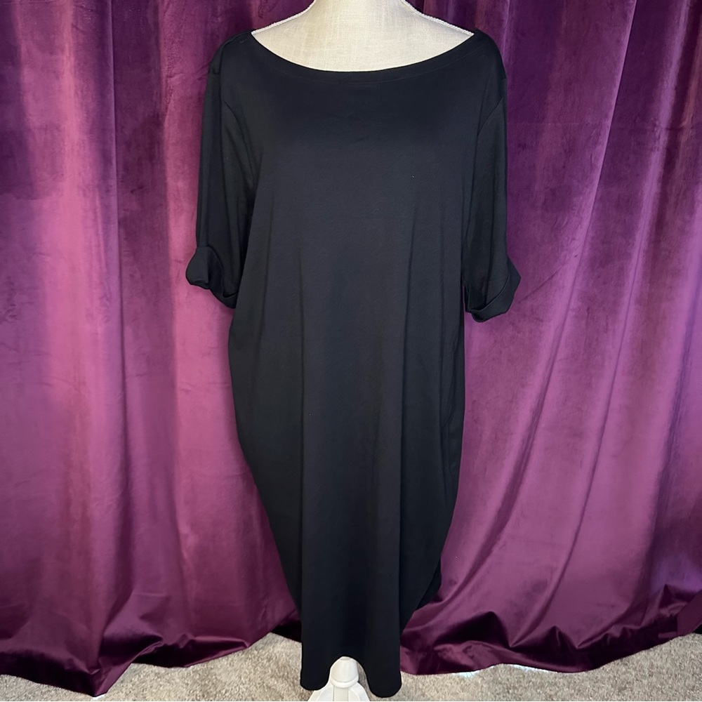 Black Cotton Dress, XXL
